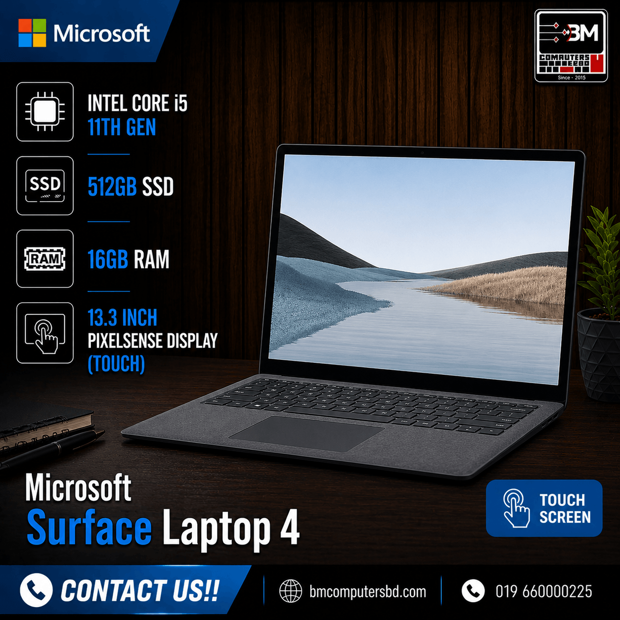 Microsoft Surface Laptop 4 i5-11 Microsoft Surface Laptop 4 | Intel Core i5 - 11th Gen | 512GB SSD | 16GB RAM | 13.3 inch PixelSense Display (Touch) - Image 1