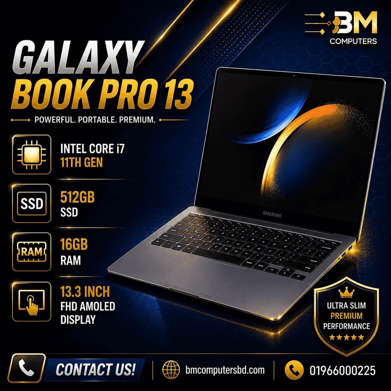 Samsung Galaxy Book Pro 13 - Samsung Galaxy Book Pro 13 | Intel Core i7 - 11th Gen | 512GB SSD | 16GB RAM | 13.3 inch FHD AMOLED Display - Image 1